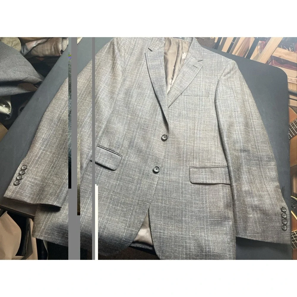 Pronto Uomo Platinum 42x Long Wool, Silk, Linen Blend Taupe Multi Pocket Sonw